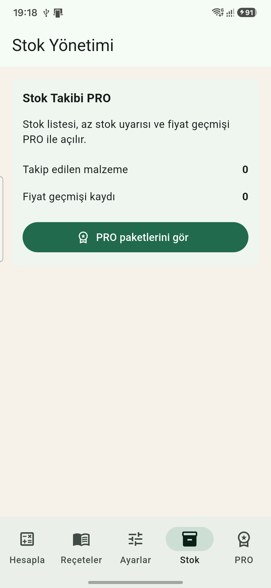 Costelio stok ekranı